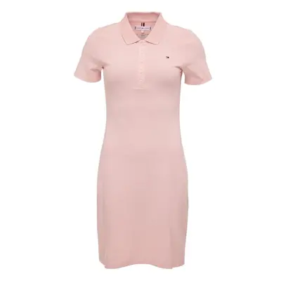 Tommy Hilfiger SLIM PIQUE POLO DRESS Dámské šaty, růžová, velikost