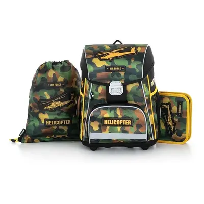 Oxybag SET HELICOPTER Školní set, khaki, velikost