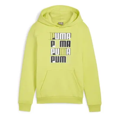 Puma ESSENTIALS + LOGO LAB HOODIE B Dětská mikina, žlutá, velikost