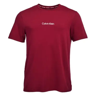 Calvin Klein S/S CREW NECK Pánské tričko, vínová, velikost