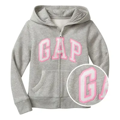 GAP LOGO FLEECE ZIP Dívčí mikina, šedá, velikost