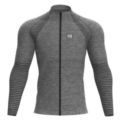 Compressport SEAMLESS ZIP SWEATSHIRT Pánská sportovní mikina, šedá, velikost