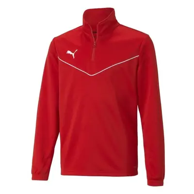 Puma TEAMRISE 4 ZIP TOP Chlapecká mikina, červená, velikost