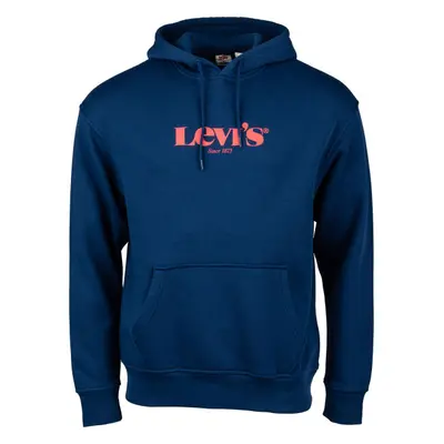 Levi's® T3 RELAXD GRAPHIC HOODIE Pánská mikina, tmavě modrá, velikost