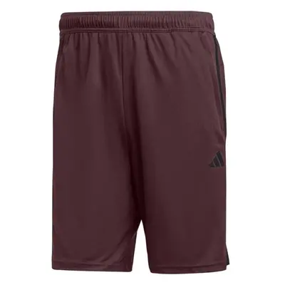 adidas TRAIN ESSENTIALS PIQUÉ 3-STRIPES SHORTS Pánské tréninkové kraťasy, vínová, velikost