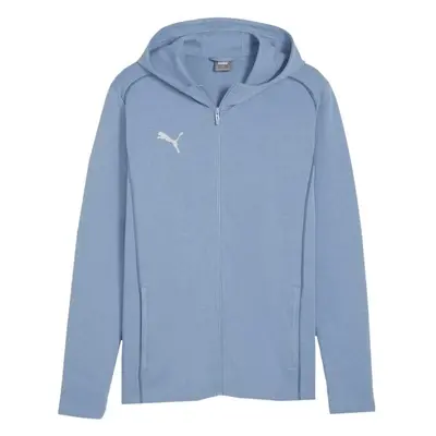 Puma TEAMFINAL CASUALS HOODED JACKET Pánská sportovní mikina, světle modrá, velikost