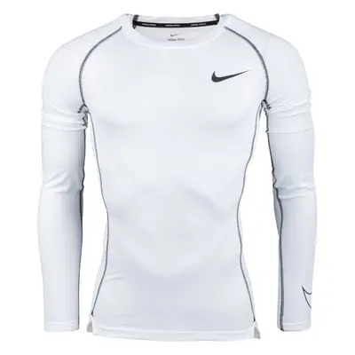 Nike PRO DRI-FIT Pánské triko s dlouhým rukávem, bílá, velikost