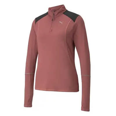 Puma RUN WINTERIZED 1/2 ZIP HOODIE Dámská mikina, růžová, velikost