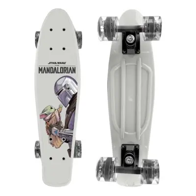 Disney MANDALORIAN & GROGU Skateboard (fishboard), šedá, velikost