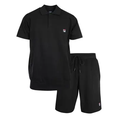 Fila SET SHORT SLEEVES T-SHIRT SHORT PANTS IN FRENCH TERRY Pánské pyžamo, černá, velikost