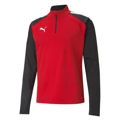 Puma TEAMLIGA 1/4 ZIP TOP Pánská fotbalová mikina, červená, velikost