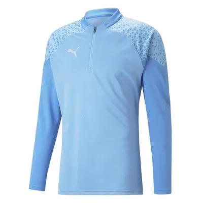 Puma TEAMCUP TRAINING 1/4 ZIP TOP Pánská sportovní mikina, světle modrá, velikost