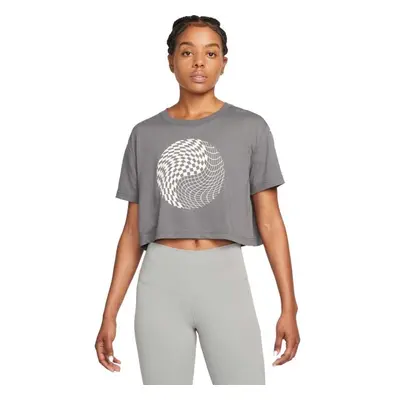 Nike DRI-FIT YOGA Dámské tričko, tmavě šedá, velikost