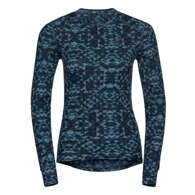 Odlo W BL TOP ACTIVEWARM ECO GRAPHIC Dámské funkční triko, modrá, velikost