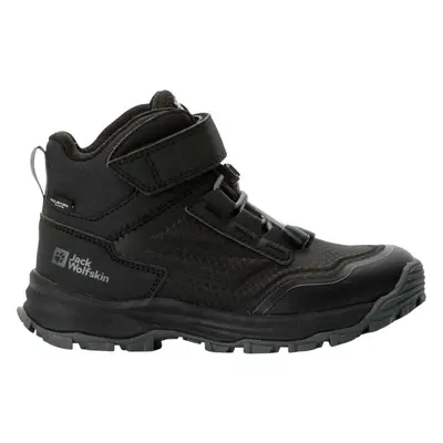 Jack Wolfskin CYROX TEXAPORE MID K Dětská treková obuv, černá, velikost