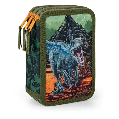 Oxybag JURASSIC WORLD Školní třípatrový penál, tmavě zelená, velikost