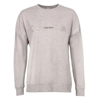 Calvin Klein EMBOSSED ICON LOUNGE-L/S SWEATSHIRT Dámská mikina, šedá, velikost