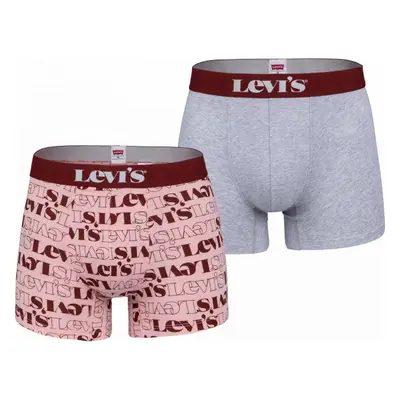 Levi's® MEN LEVIS LOGO AOP BOXER BRIEF 2P Pánské boxerky, růžová, velikost