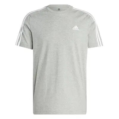 adidas ESSENTIALS SINGLE JERSEY 3-STRIPES Pánské triko, šedá, velikost