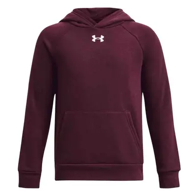 Under Armour RIVAL FLEECE HOODIE Chlapecká mikina, vínová, velikost