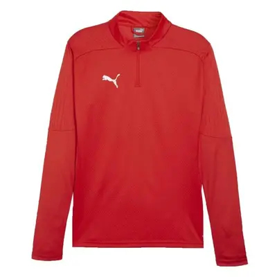 Puma TEAMFINAL TRAINING 1/4 ZIP Pánské fotbalové triko, červená, velikost