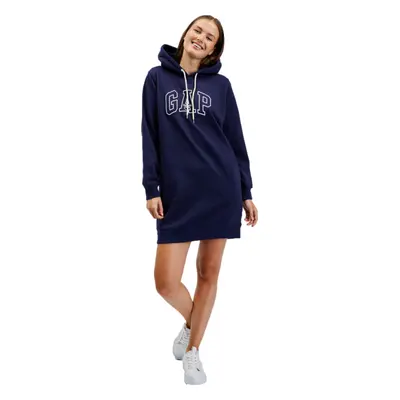 GAP HOODIE DRESS Dámské mikinové šaty, tmavě modrá, velikost