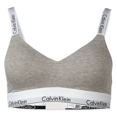 Calvin Klein MODERN COTTON-LGHT LINED BRALETTE Dámská podprsenka, šedá, velikost