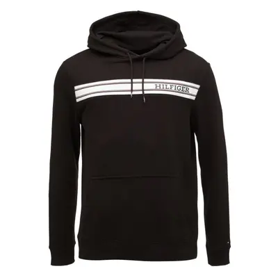 Tommy Hilfiger MONOTYPE STRIPE LOUNGE HOODY Pánská mikina, černá, velikost