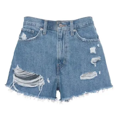 Levi's® HIGH WAISTED MOM SHORT Dámské džínové kraťasy, světle modrá, velikost