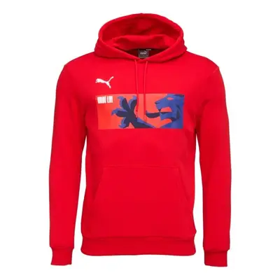 Puma HOODIE Pánská mikina, červená, velikost