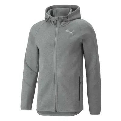 Puma EVOSTRIPE FULL-ZIP HOODIE Pánská sportovní mikina, šedá, velikost