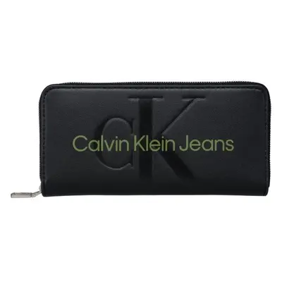 Calvin Klein SCULPTED MONO ZIP AROUND Dámská peněženka, černá, velikost