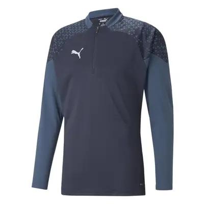 Puma TEAMCUP TRAINING 1/4 ZIP TOP Pánská sportovní mikina, tmavě modrá, velikost