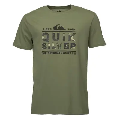 Quiksilver LOGO PRINT SS Pánské tričko, khaki, velikost