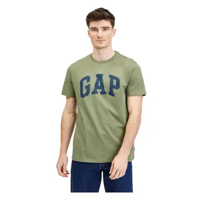 GAP BASIC LOGO Pánské tričko, khaki, velikost