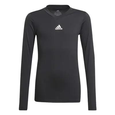 adidas TEAM BASE LONG SLEEVE TEE Juniorské fotbalové triko, černá, velikost