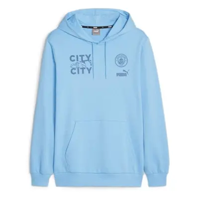 Puma MANCHESTER FOOTBALLCORE GRAPHIC HOODIE Pánská mikina, světle modrá, velikost