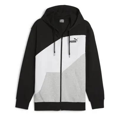 Puma POWER COLORBLOCK FULL-ZIP HOODIE Pánská mikina, černá, velikost