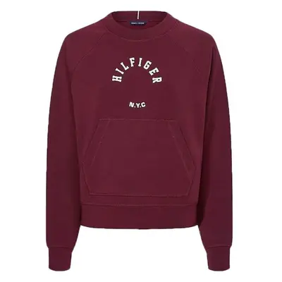 Tommy Hilfiger RLX SUEDED MODAL C-NK SWEATSHIRT Dámská mikina, vínová, velikost