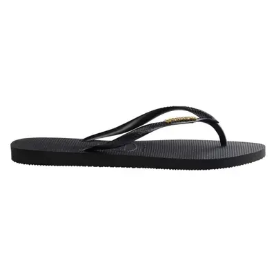 HAVAIANAS SLIM LOGO METALLIC Dámské žabky, černá