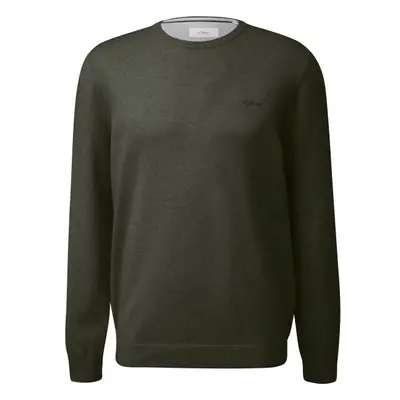 s.Oliver RLBS KNITTED PULLOVER NOOS Pánský svetr, khaki, velikost