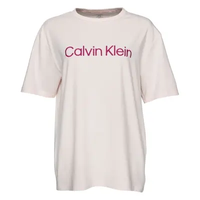 Calvin Klein S/S CREW NECK Dámské pyžamové triko, bílá, velikost