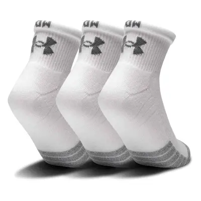 Under Armour HEATGEAR QUARTER 3PK Unisex ponožky, bílá, velikost