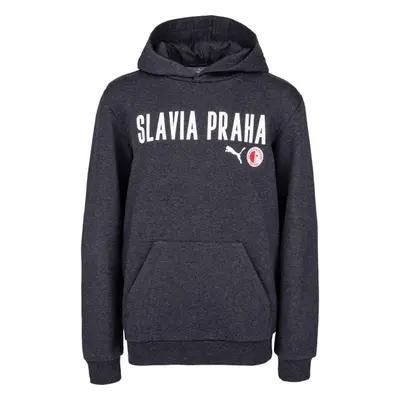 Puma SLAVIA PRAGUE GRAPHIC HODDEE Chlapecká mikina, tmavě šedá, velikost