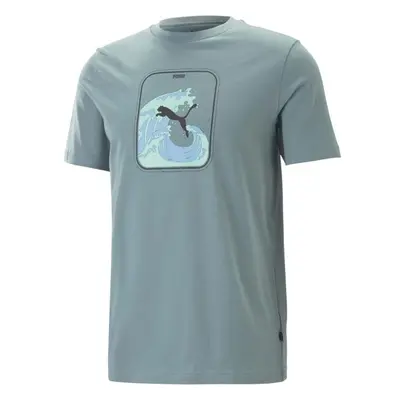 Puma GRAPHICS WAVE TEE Pánské triko, zelená, velikost