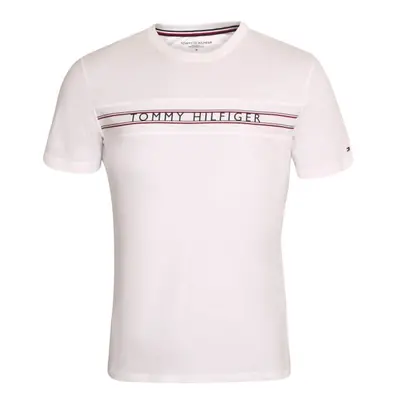 Tommy Hilfiger CLASSIC-CN SS TEE PRINT Pánské tričko, bílá, velikost