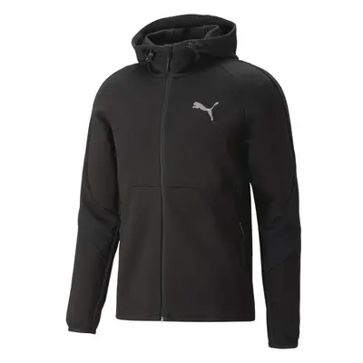 Puma EVOSTRIPE FULL-ZIP HOODIE Pánská sportovní mikina, černá, velikost