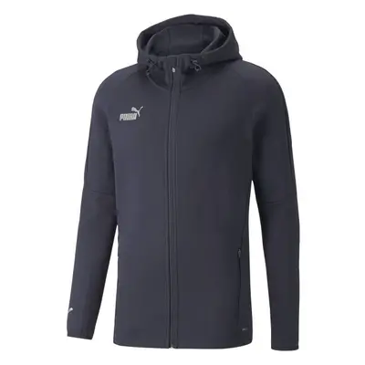 Puma TEAMFINAL CASUALS FULL-ZIP HOODIE Pánská mikina, tmavě modrá, velikost