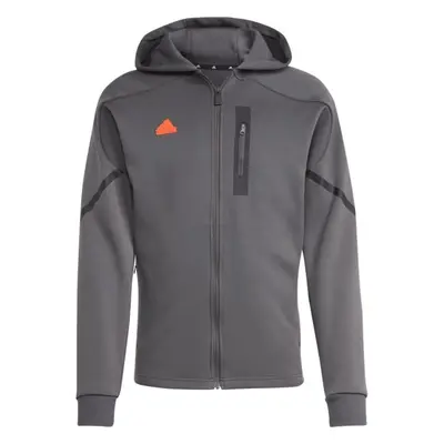 adidas D4GMDY FULL-ZIP HOODIE Pánská mikina, tmavě šedá, velikost