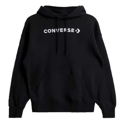 Converse WORDMARK FLEECE HOODIE EMB Dámská mikina, černá, velikost